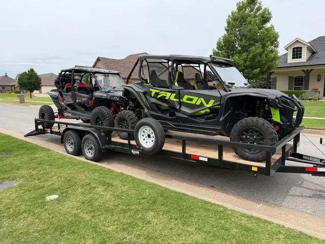 A trailer loaded and ready to go out from a real Rentfield customer's yard